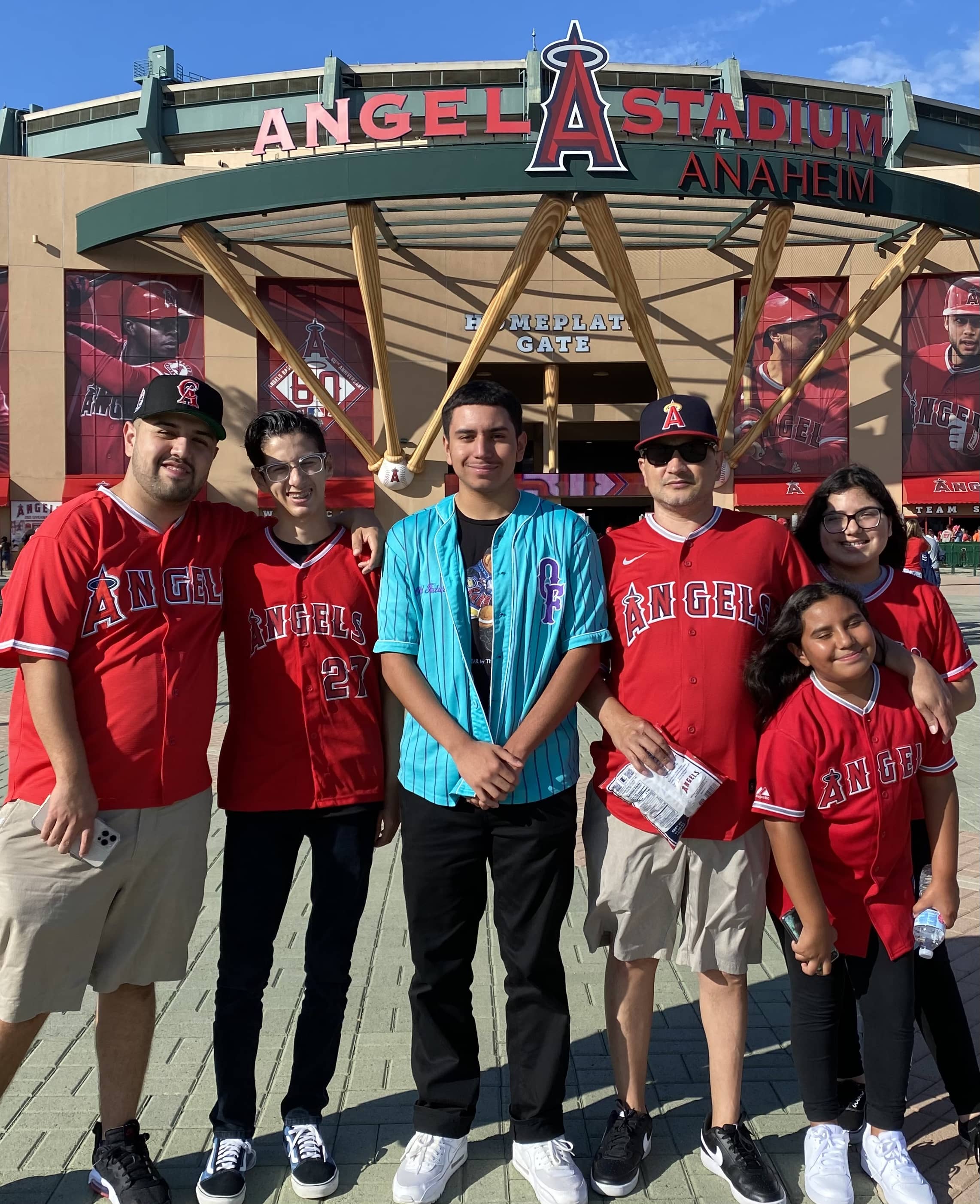 My family at a baseball game