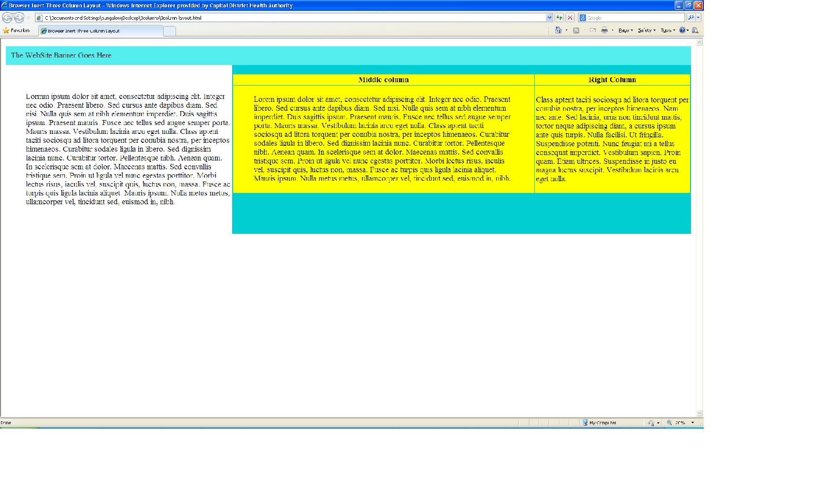 Internet explorer Browser screen shot