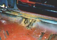 Passenger Side Floor Pan Rust