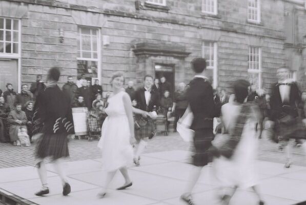 Me Demonstrating Scottish Country Dance on St.Andrews Day in St. Andrews, Scotland.