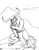 Kaz sitting alone - female minotaur