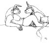 Male and female minotaurs