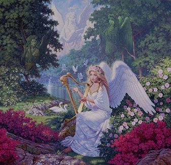 Angel Playing Harp