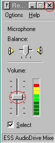Windows 95 Mic Rec Vol while recording
