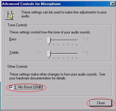 Windows 98 Microphone Advanced