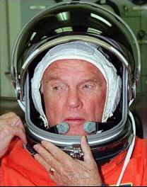 John Glenn with helmet