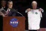 Walter receives official shirt from NASA