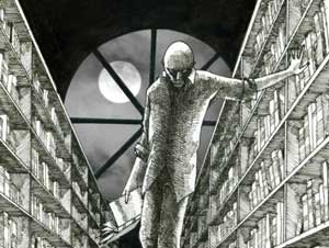 Ilustraci�n por Juan Raffo basada en la historia de "Enfermo terminal" de N�stor Dar�o Figueiras