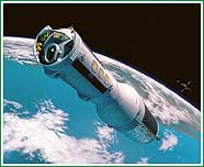 Un concepto art�stico del ferry espacial Tierra-Luna