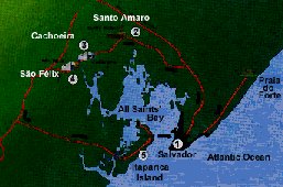 Map of the Recncavo - Bahia's Bay Region