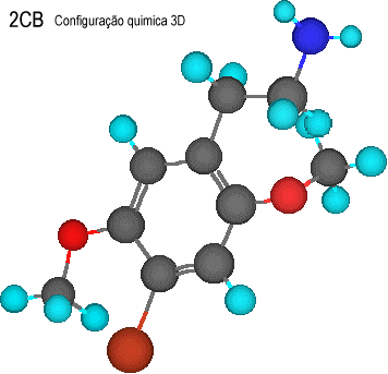 Representa��o quimica 3D da molecula de 2CB