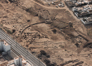 Foto a�rea de la excavaci�n