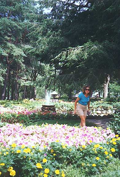 Jacky in the formal gardens