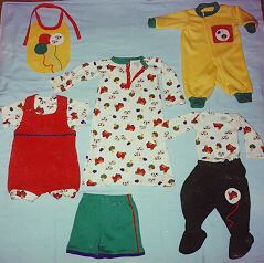 [Brightly colored baby 
clothes]