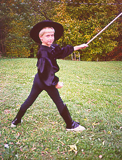 [Garret as Tyrone Power in 
The Mark of Zorro, Halloween 1997]