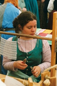 Lady Vera Lupa making mail at the market