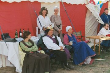 Baronesses and attendants at the Guild of Defence's Baroness' Tourney