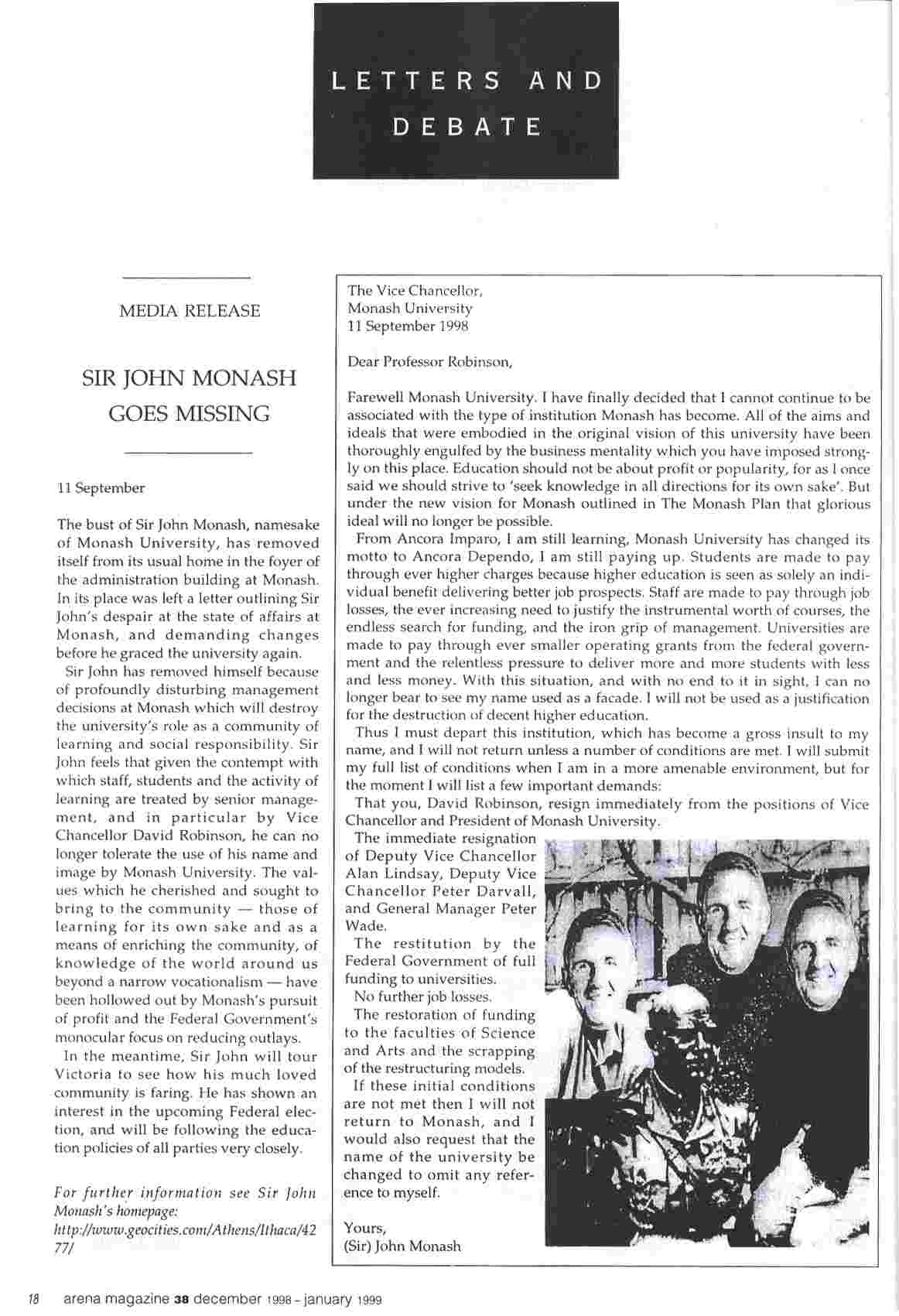 Arena Magazine Jan 1999 (111k)