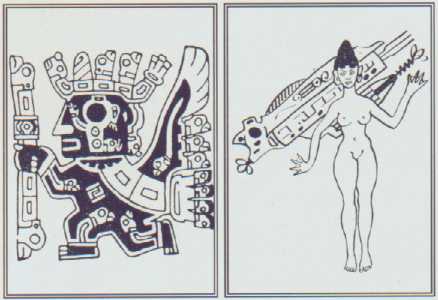 El misterioso personaje esculpido en el calendario de la Puerta del Sol de Tiahuanaco, y Orejona, la misteriosa mujer llegada de Venus.