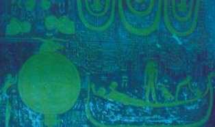Jnum tripulando un disco, en una imagen que ilustra la tumba de Rams�s VI en el valle de los Reyes.