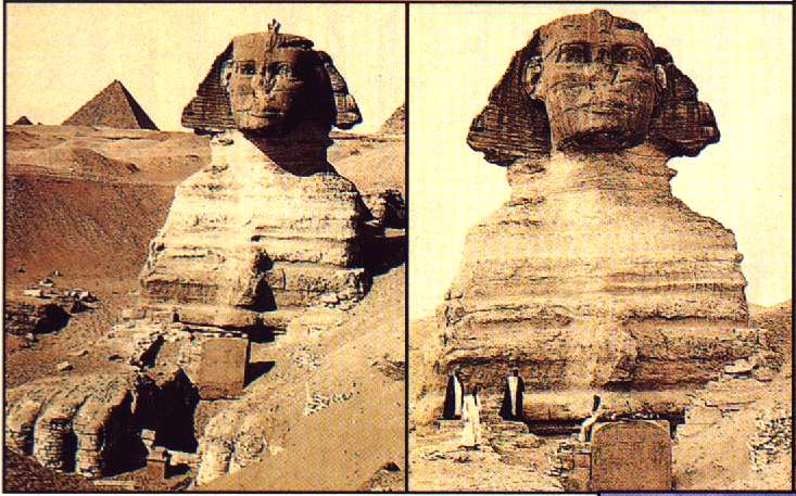 Aspecto de la esfinge en 1870, antes de que se realizara excavaci�n alguna.