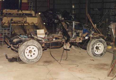 Nothing left but the firewall, dashboard and some of the floor