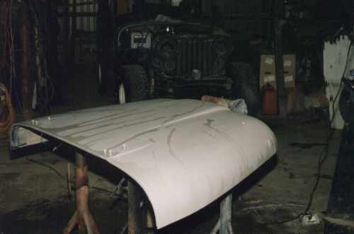 preparing the hood for painting