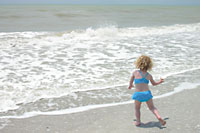Shell #437 being thrown back into the waves