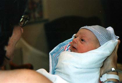Mom and baby bond after delivery