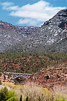 Snow still hides on the mountains above Oak Creek Canyon