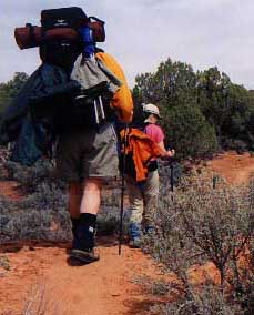 Hiking in to Cedar Mesa