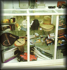 Vitrine com produtos importados