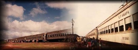 Passageiros com destino � Serra do Navio, al�m de min�rios, o trem transportava os empregados da empresa