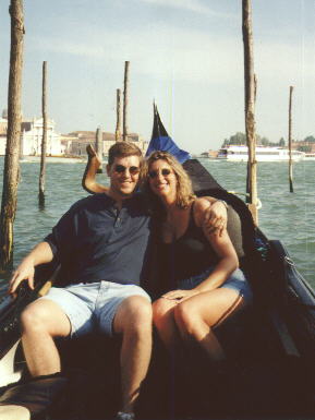 Eric and Barbara enjoying a gondola ride through Venice