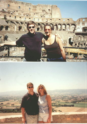 Top: Inside the Coliseum in Roma       Bottom: The gorgeous vista of Assissi