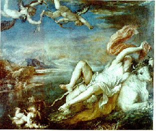 "O Rapto de Europa" - Pintura renascentista do s�culo XVI do pintor italiano Titian.