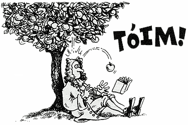 reprodu��o do livro "Isaac Newton e sua ma��" de Philip Reeve