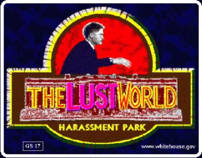 LOGO:  THE LUST WORLD, 
Harassment Park