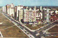 Vista a�rea de lo edificios de la costa, a�os 70