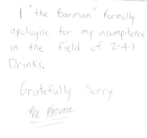 Barman's Apology