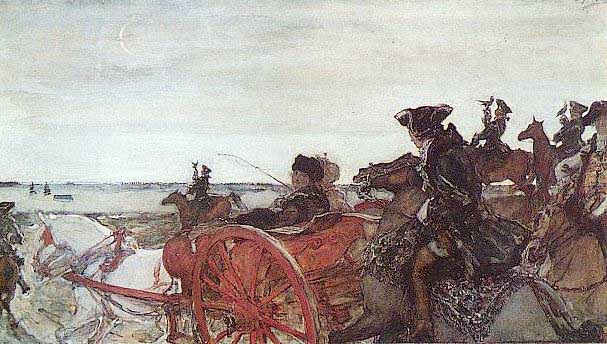Catherine II at Falcon Hunting