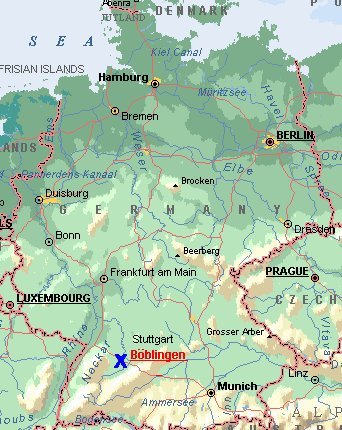 LOCATION OF BOBLINGEN, GERMANY