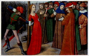 Voici une image de Jeanne d'Arc condamn�e au b�cher