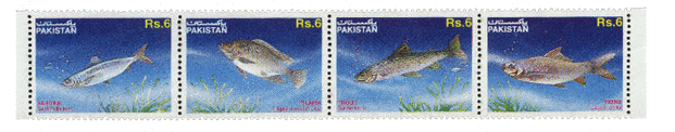 1995 - 1st September - Fishes - Set of 4 in setenant strip