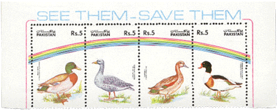 1992 - 31st December - Ducks - Set of 4 in sheet of 4 sets (16 stamps)