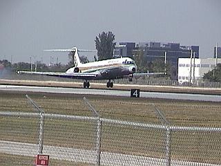 9Y-THV touches down in a corsswind at MIA