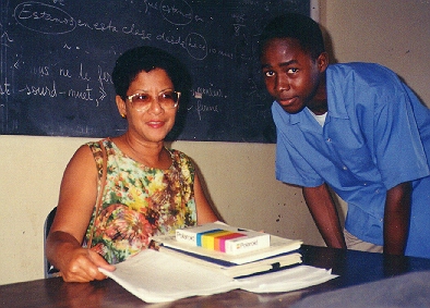 Mrs. Cook and Damian Weekes
