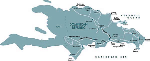 generalized map of the Dominican Republic
