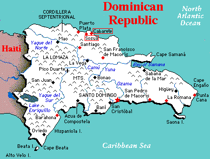 political map of the Domincan Republic