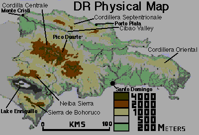 relief map of the Dominican Republic